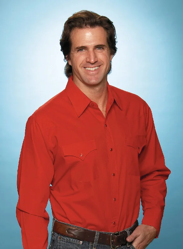 Men's Linen Blend Casual Shirts with Roll - Up Sleeves for a Summer Beach LookEly & Walker Mens Solid Red Western Shirt L/S Poly/Cotton Men's Linen Blend Casual Shirts with Roll - Up Sleeves for a Summer Beach LookEly & Walker Mens Solid Red Western Shirt L/S Poly/Cotton