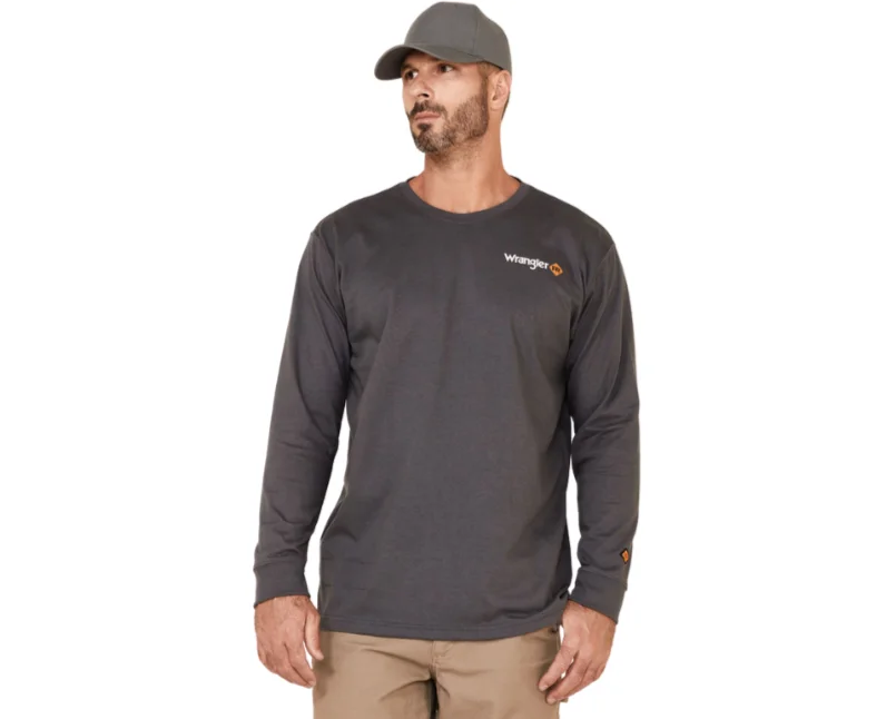Men's Distressed Denim Casual Shirts with Frayed Edges for a Trendy and Rugged LookMen's Wrangler Fire Resistant T-Shirt #FR194CR Men's Distressed Denim Casual Shirts with Frayed Edges for a Trendy and Rugged LookMen's Wrangler Fire Resistant T-Shirt #FR194CR