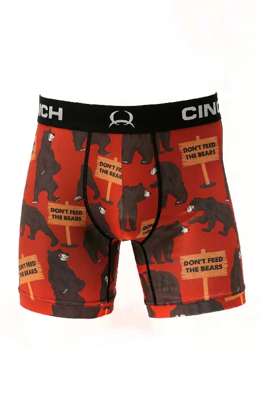 Men's Graphic - Printed Casual Shirts with Pop - Culture References for a Fun and Stylish LookMen's Cinch Bears Boxer Briefs #MXY6002028RED Men's Graphic - Printed Casual Shirts with Pop - Culture References for a Fun and Stylish LookMen's Cinch Bears Boxer Briefs #MXY6002028RED