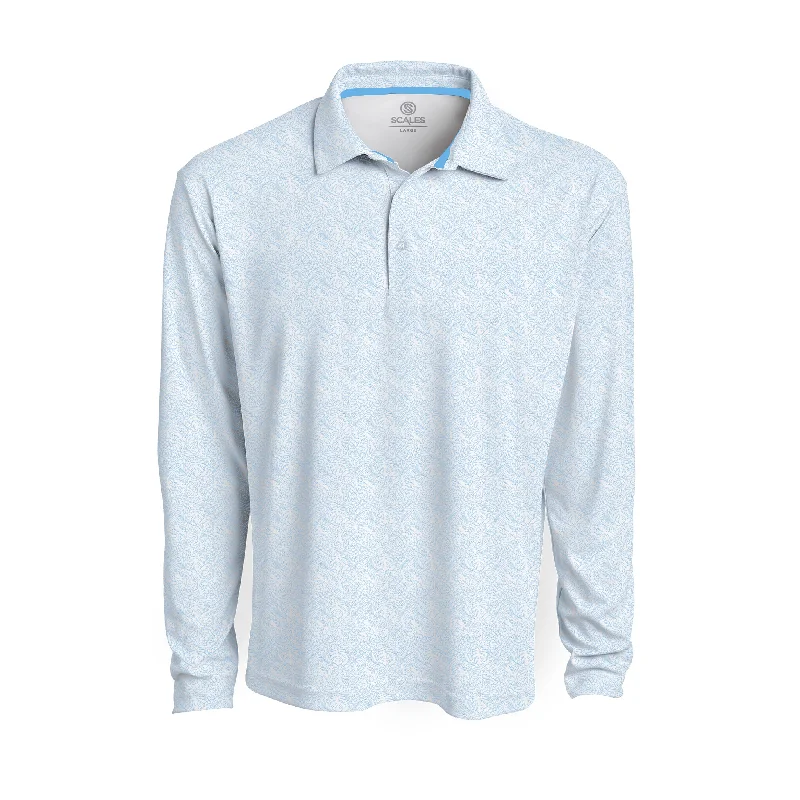 Men's Two - Tone Contrast Panel Casual Shirts in White and Navy for a Stylish and Eye - Catching DesignSimple Days L/S Polo Men's Two - Tone Contrast Panel Casual Shirts in White and Navy for a Stylish and Eye - Catching DesignSimple Days L/S Polo