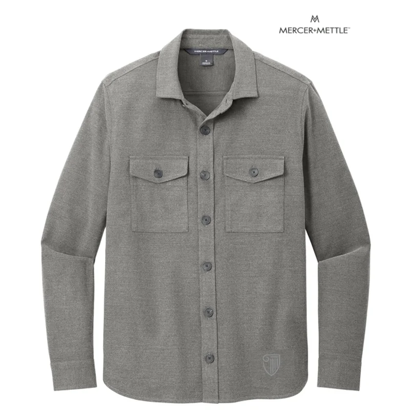 Men's Linen Blend Casual Shirts with Roll - Up Sleeves for a Summer Beach LookSTRAYER Mercer+Mettle™ Long Sleeve Twill Overshirt - Light Anchor Grey Heather Men's Linen Blend Casual Shirts with Roll - Up Sleeves for a Summer Beach LookSTRAYER Mercer+Mettle™ Long Sleeve Twill Overshirt - Light Anchor Grey Heather