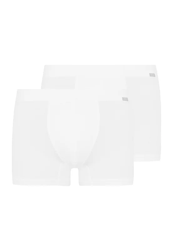 Men's boxer briefs with a high - stretch fabricCotton Essentials 2 Pack Boxer Brief With Covered Waistband | White 73079-101 Men's boxer briefs with a high - stretch fabricCotton Essentials 2 Pack Boxer Brief With Covered Waistband | White 73079-101
