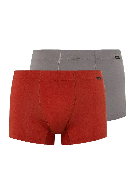 Men's boxer briefs with a form - fitting designCotton Essentials 2 Pack Boxer Brief With Covered Waistband | Red Ochre/Fresh Grey 73079-2157 Men's boxer briefs with a form - fitting designCotton Essentials 2 Pack Boxer Brief With Covered Waistband | Red Ochre/Fresh Grey 73079-2157