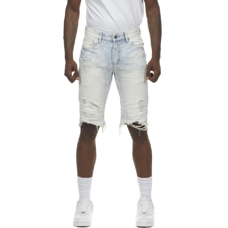 Men's wide - leg linen blend shorts for a relaxed beachside vibeBasic Jean Shorts - Rivington Blue Men's wide - leg linen blend shorts for a relaxed beachside vibeBasic Jean Shorts - Rivington Blue