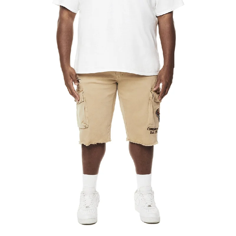 Men's ripped denim shorts for a trendy streetwear aestheticBig and Tall - Forest Collection Cargo Twill Shorts - Khaki Men's ripped denim shorts for a trendy streetwear aestheticBig and Tall - Forest Collection Cargo Twill Shorts - Khaki