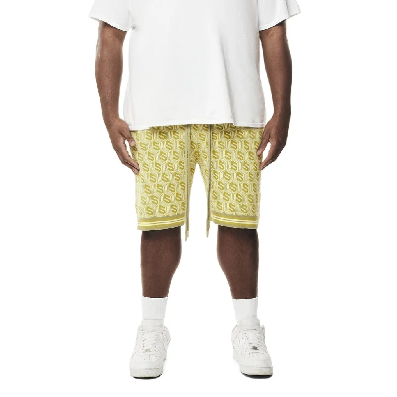 Men's floral print silk blend shorts for a unique night - out lookBig and Tall - Jacquard Knit Shorts - Kelp Men's floral print silk blend shorts for a unique night - out lookBig and Tall - Jacquard Knit Shorts - Kelp