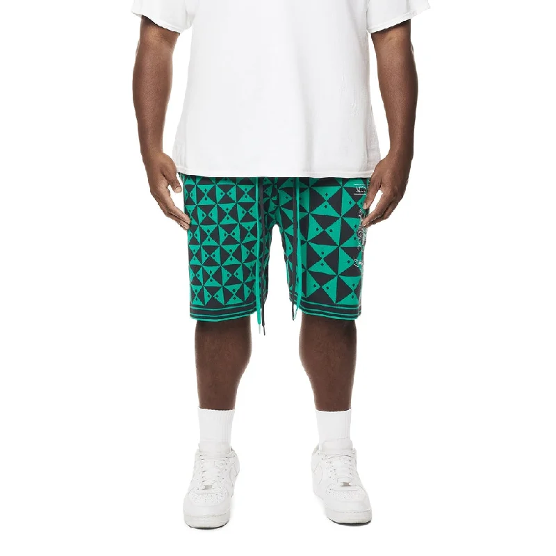Men's pleated front twill shorts for a classic and sophisticated appearanceBig and Tall - Jacquard Knit Shorts - Green Men's pleated front twill shorts for a classic and sophisticated appearanceBig and Tall - Jacquard Knit Shorts - Green