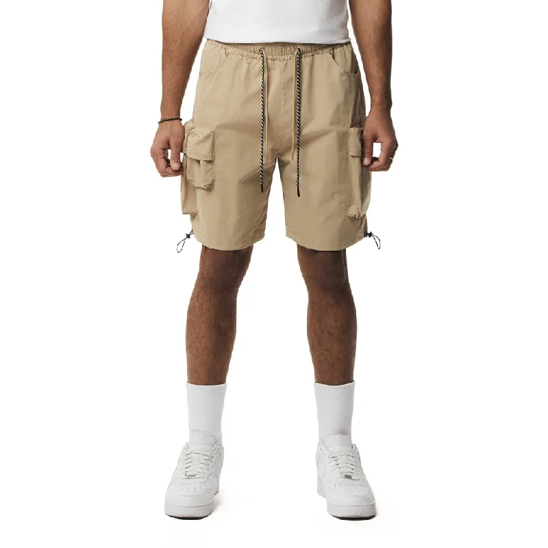 Men's high - waisted swim shorts with UPF protection for beach vacationsBrushed Cargo Shorts - Khaki Men's high - waisted swim shorts with UPF protection for beach vacationsBrushed Cargo Shorts - Khaki