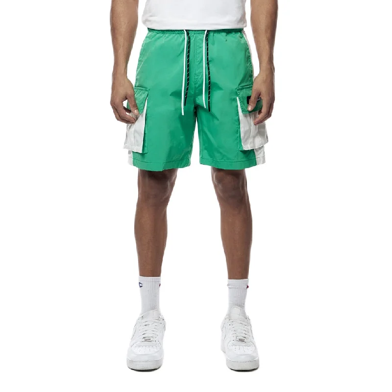 Men's pastel - colored cotton shorts for a spring - friendly outfitColor block Utility Windbreaker Shorts - Green Grass Men's pastel - colored cotton shorts for a spring - friendly outfitColor block Utility Windbreaker Shorts - Green Grass