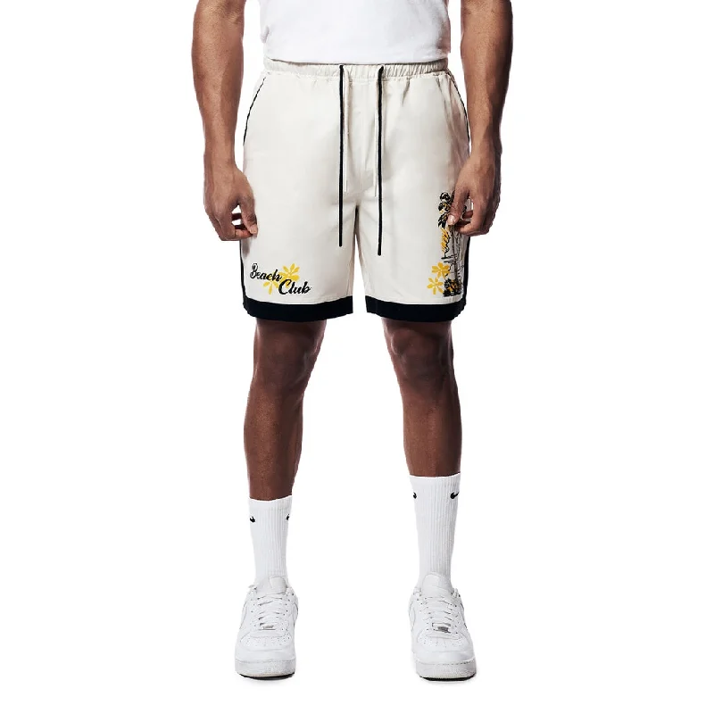 Men's side - stripe track shorts for a sporty running lookEmbroidered & Printed Polished Twill Resort Shorts - Chalk Men's side - stripe track shorts for a sporty running lookEmbroidered & Printed Polished Twill Resort Shorts - Chalk