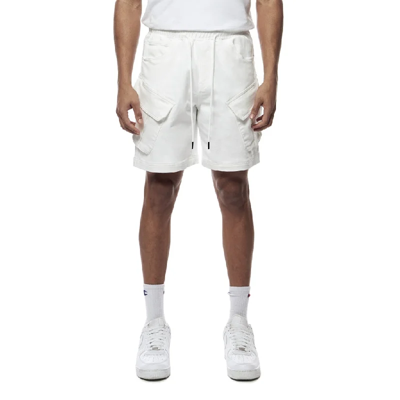 Men's pleated front twill shorts for a classic and sophisticated appearanceEssential Knit Twill Cargo Shorts - White Men's pleated front twill shorts for a classic and sophisticated appearanceEssential Knit Twill Cargo Shorts - White