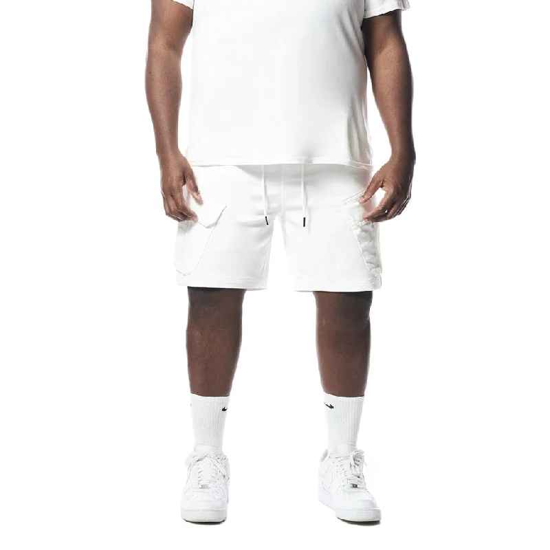 Men's moisture - wicking performance shorts for sweaty outdoor activitiesBig and Tall - Essential Knit Twill Cargo Shorts - White Men's moisture - wicking performance shorts for sweaty outdoor activitiesBig and Tall - Essential Knit Twill Cargo Shorts - White