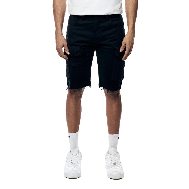Men's plaid pattern wool blend shorts for a preppy fall styleGarment Washed Twill Cargo Shorts - Black Men's plaid pattern wool blend shorts for a preppy fall styleGarment Washed Twill Cargo Shorts - Black