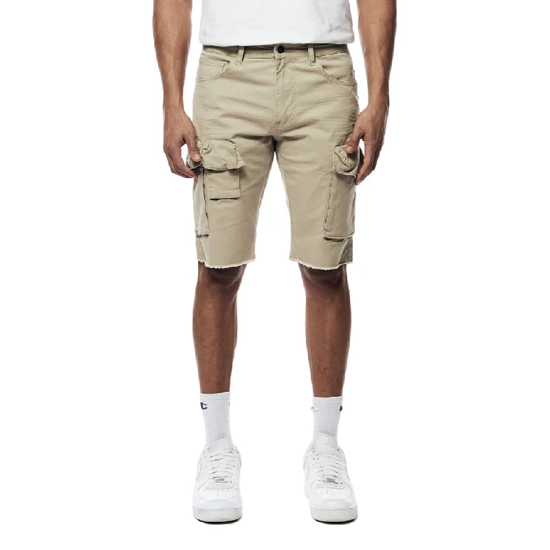 Men's elastic waistband lounge shorts for lazy weekends at homeGarment Washed Twill Cargo Shorts - Sand Men's elastic waistband lounge shorts for lazy weekends at homeGarment Washed Twill Cargo Shorts - Sand