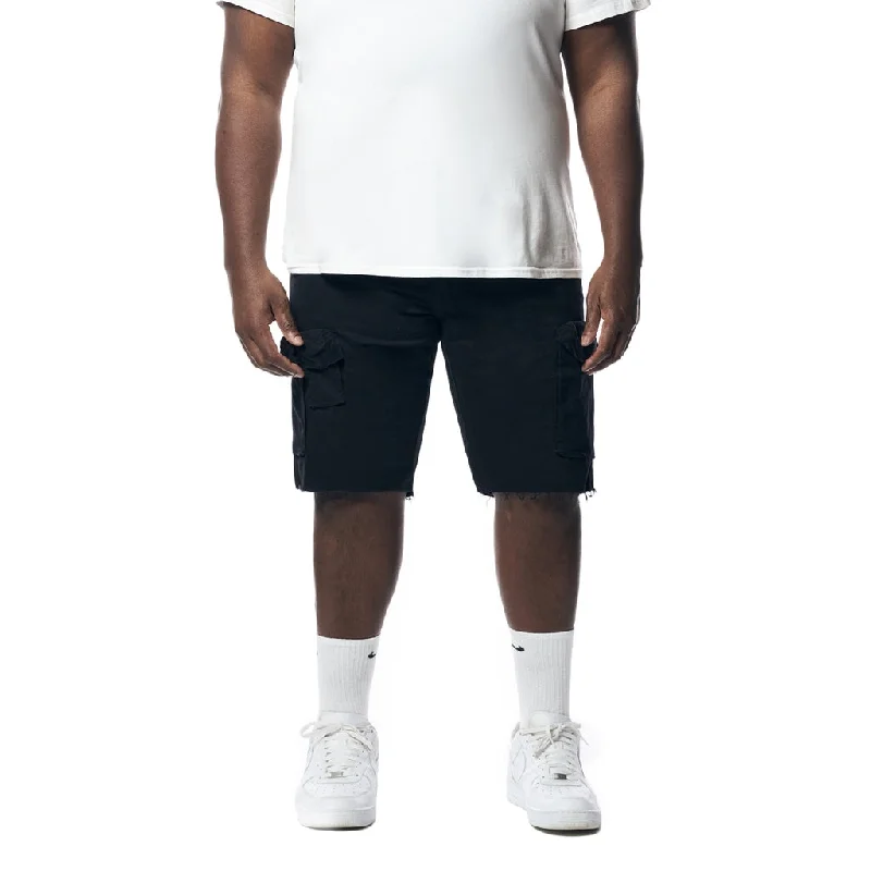 Men's high - waisted swim shorts with UPF protection for beach vacationsBig and Tall - Garment Washed Twill Cargo Shorts - Black Men's high - waisted swim shorts with UPF protection for beach vacationsBig and Tall - Garment Washed Twill Cargo Shorts - Black