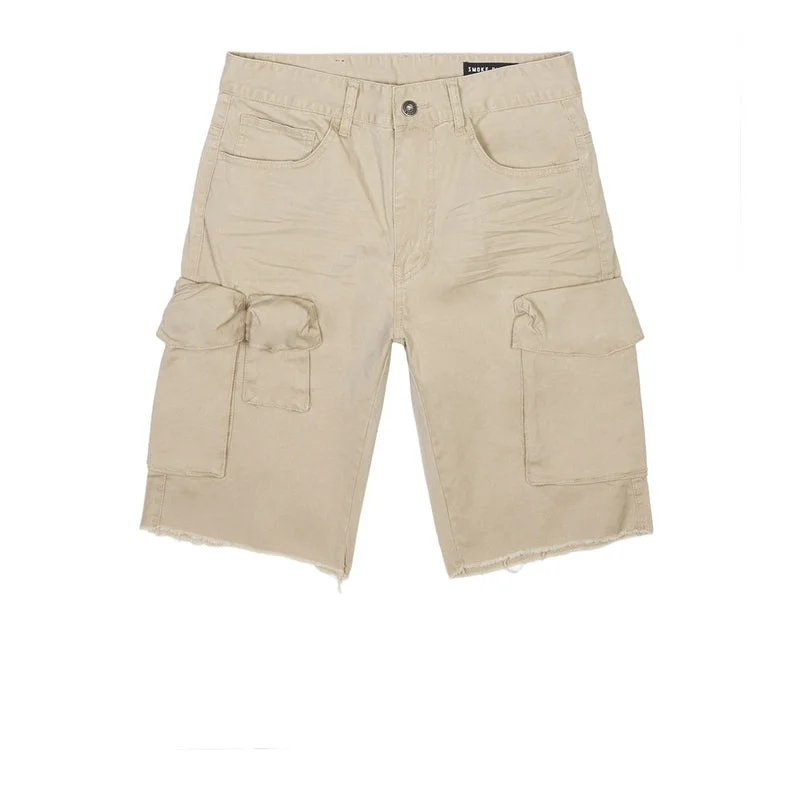 Men's flat - front chino shorts for semi - formal summer eventsBig and Tall - Garment Washed Twill Cargo Shorts - Sand Men's flat - front chino shorts for semi - formal summer eventsBig and Tall - Garment Washed Twill Cargo Shorts - Sand