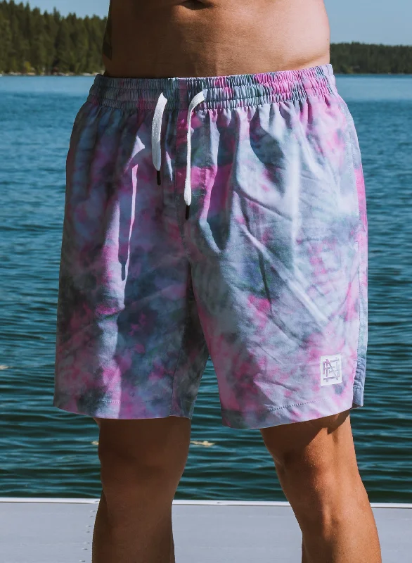 Men's plaid pattern wool blend shorts for a preppy fall styleGOOD SUMMER SHORTS - TIE-DYE Men's plaid pattern wool blend shorts for a preppy fall styleGOOD SUMMER SHORTS - TIE-DYE