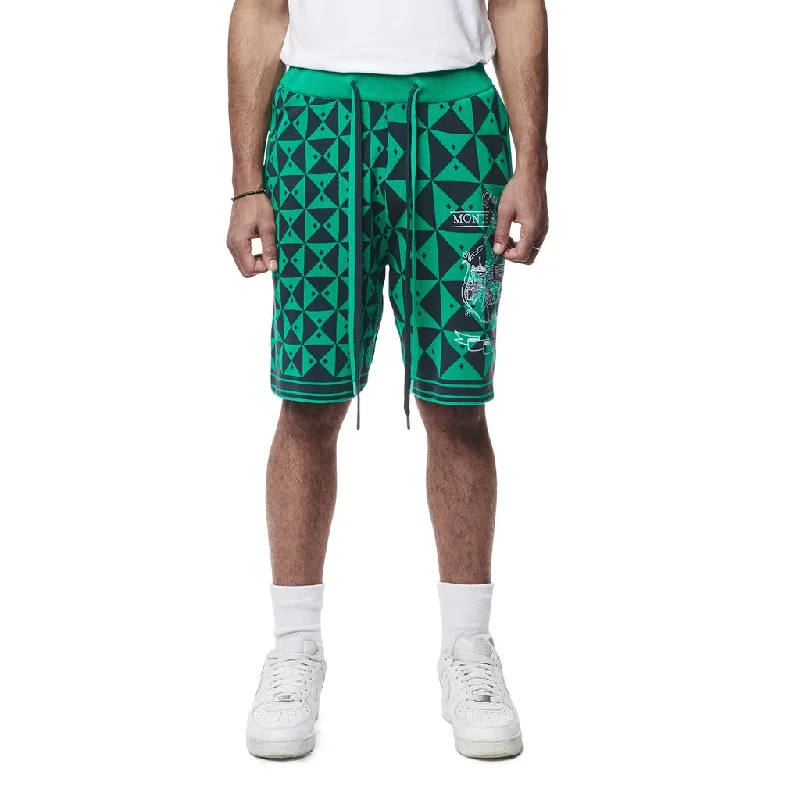 Men's high - waisted swim shorts with UPF protection for beach vacationsJacquard Knit Shorts - Green