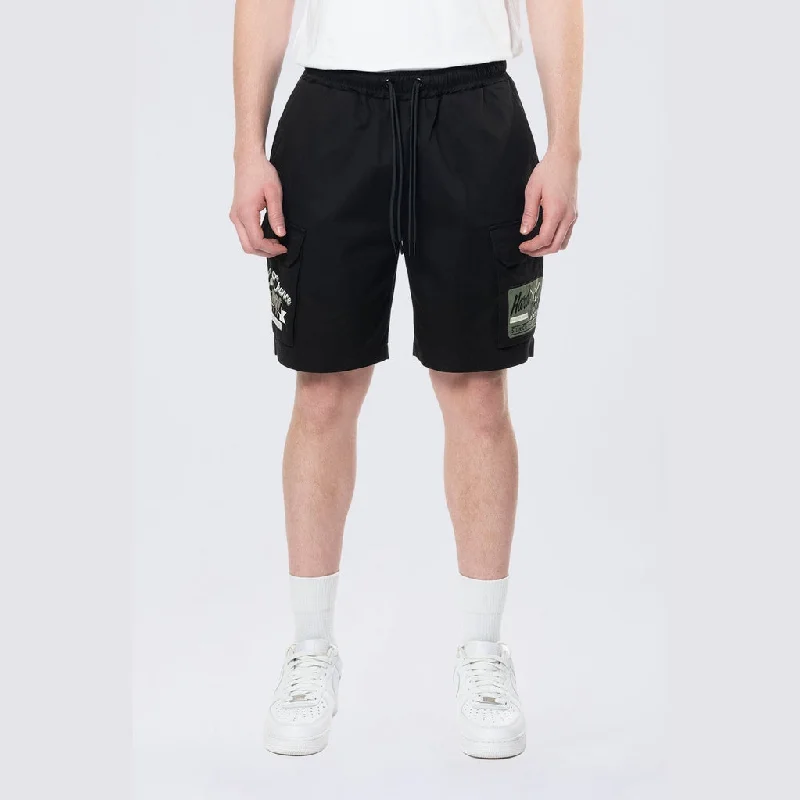 Men's camo print cargo shorts for outdoor adventuresPitstop Cargo Twill Lounge Shorts - Black Men's camo print cargo shorts for outdoor adventuresPitstop Cargo Twill Lounge Shorts - Black