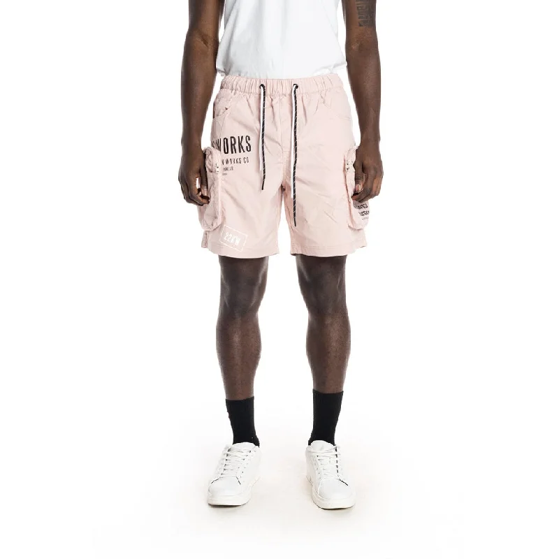 Men's moisture - wicking performance shorts for sweaty outdoor activitiesPrinted Utility Fashion Shorts - Pale Pink Men's moisture - wicking performance shorts for sweaty outdoor activitiesPrinted Utility Fashion Shorts - Pale Pink