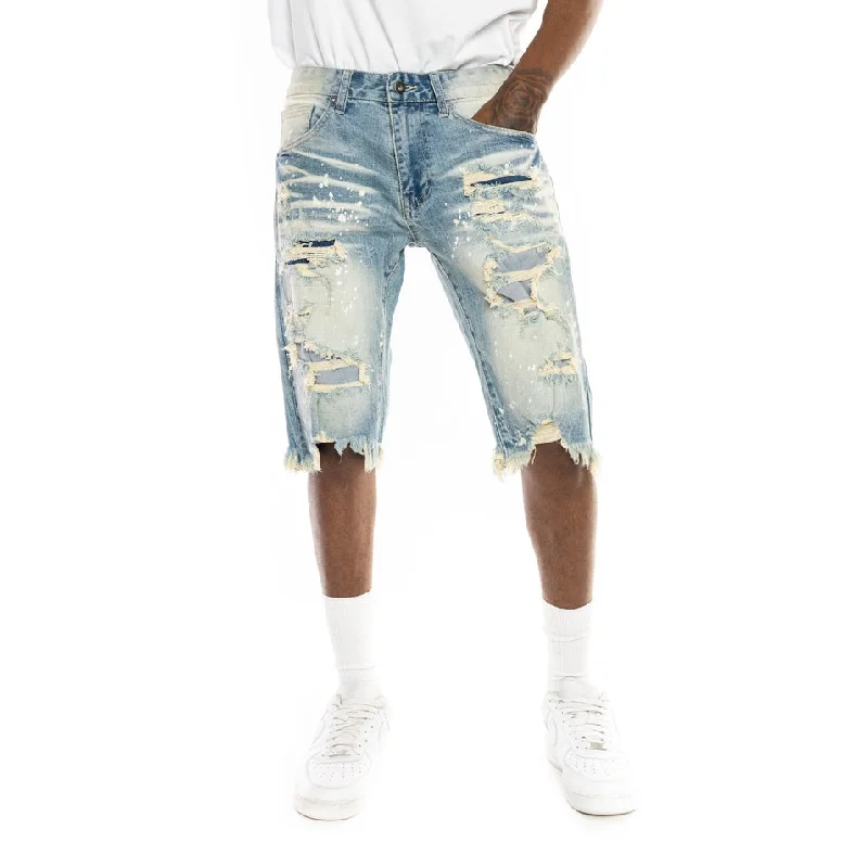 Men's elastic waistband lounge shorts for lazy weekends at homeRipoff Semi Basic Jean Shorts - Heritage Blue Men's elastic waistband lounge shorts for lazy weekends at homeRipoff Semi Basic Jean Shorts - Heritage Blue