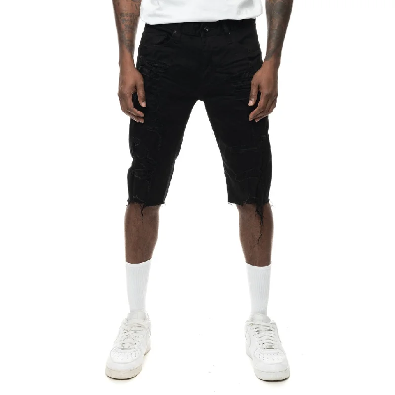 Men's flat - front chino shorts for semi - formal summer eventsRipoff Semi Basic Jean Shorts - Jet Black Men's flat - front chino shorts for semi - formal summer eventsRipoff Semi Basic Jean Shorts - Jet Black