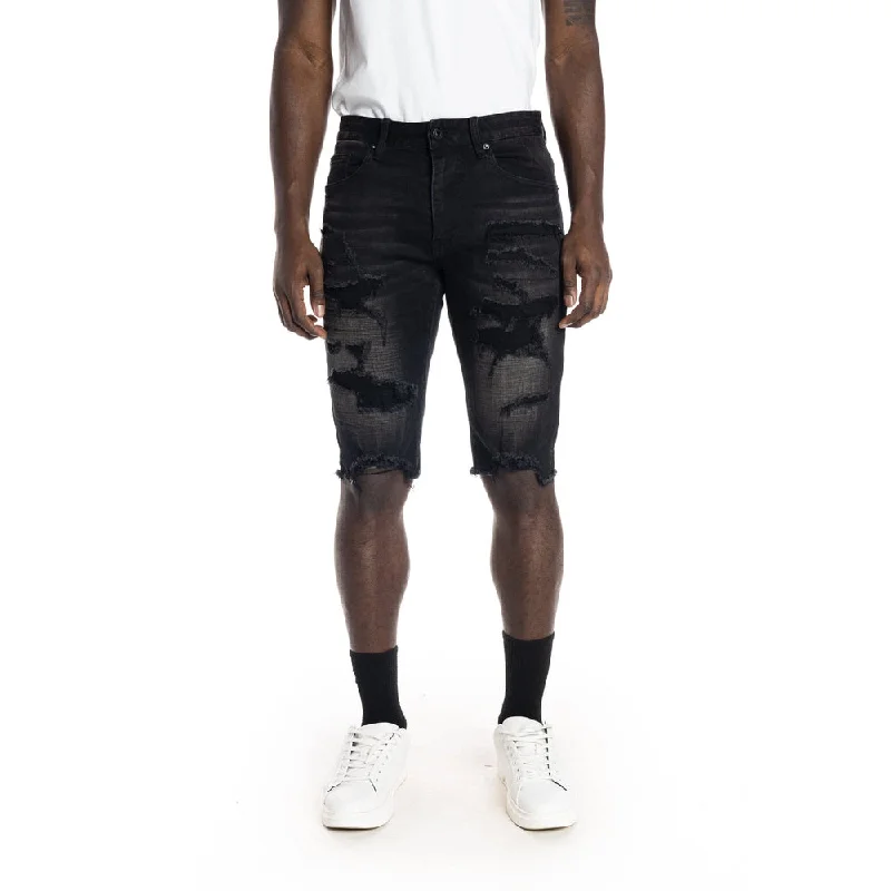 Men's flat - front chino shorts for semi - formal summer eventsRipoff Semi Basic Jean Shorts - Dusty Black Men's flat - front chino shorts for semi - formal summer eventsRipoff Semi Basic Jean Shorts - Dusty Black