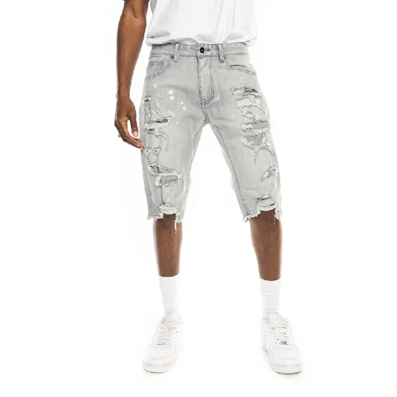 Men's camo print cargo shorts for outdoor adventuresRipoff Semi Basic Jean Shorts - Light Grey Men's camo print cargo shorts for outdoor adventuresRipoff Semi Basic Jean Shorts - Light Grey