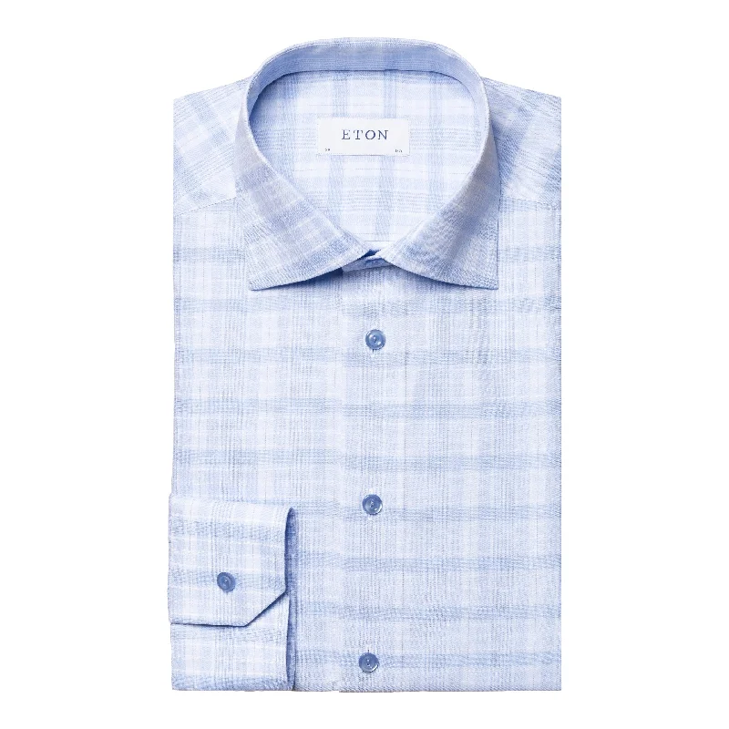 Plus Size Men's Wrinkle - Resistant Polyester Dress Shirts in Black for Easy Travel and MaintenanceSlim Fit - Prince of Wales Checked Signature Twill Shirt Plus Size Men's Wrinkle - Resistant Polyester Dress Shirts in Black for Easy Travel and MaintenanceSlim Fit - Prince of Wales Checked Signature Twill Shirt