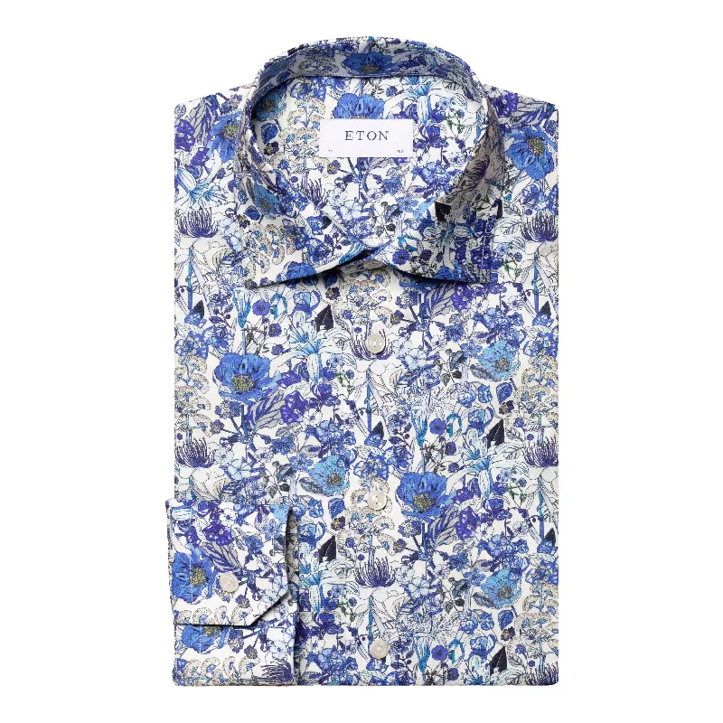 Men's Long - Tail Dress Shirts in Olive Green for Tucking into Trousers NeatlySlim Fit - Floral Print Signature Twill Shirt Men's Long - Tail Dress Shirts in Olive Green for Tucking into Trousers NeatlySlim Fit - Floral Print Signature Twill Shirt