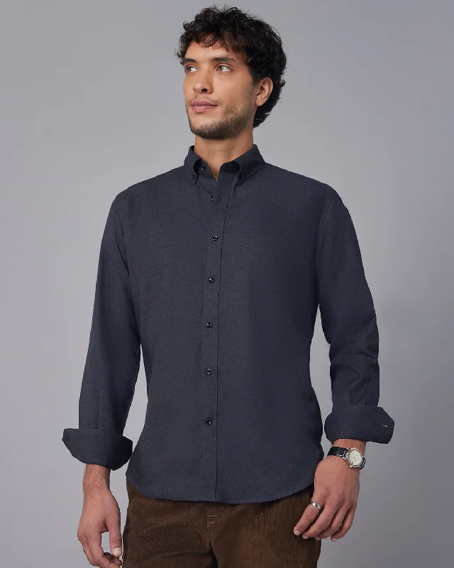 Men's Organic Cotton Casual Shirts with a Soft Handfeel for Everyday ComfortBrushed Twill Shirt - Black Men's Organic Cotton Casual Shirts with a Soft Handfeel for Everyday ComfortBrushed Twill Shirt - Black