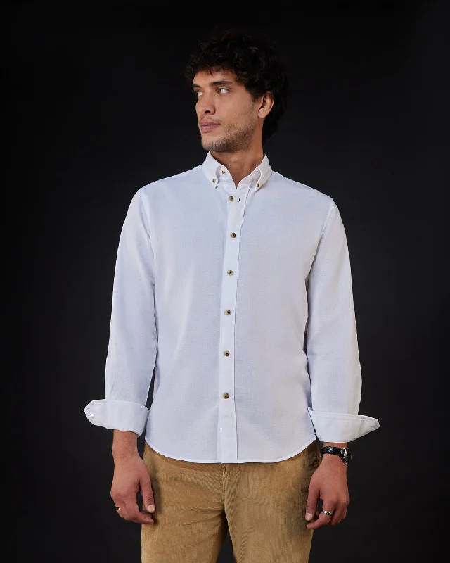 Men's Linen Blend Casual Shirts with Roll - Up Sleeves for a Summer Beach LookCotton Linen Shirt - White Men's Linen Blend Casual Shirts with Roll - Up Sleeves for a Summer Beach LookCotton Linen Shirt - White