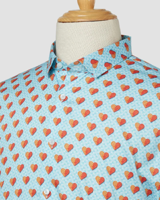 Men's Retro - Style Hawaiian Print Casual Shirts in Bold Patterns for a Tropical VacationGingerbread Hearts Shirt Men's Retro - Style Hawaiian Print Casual Shirts in Bold Patterns for a Tropical VacationGingerbread Hearts Shirt