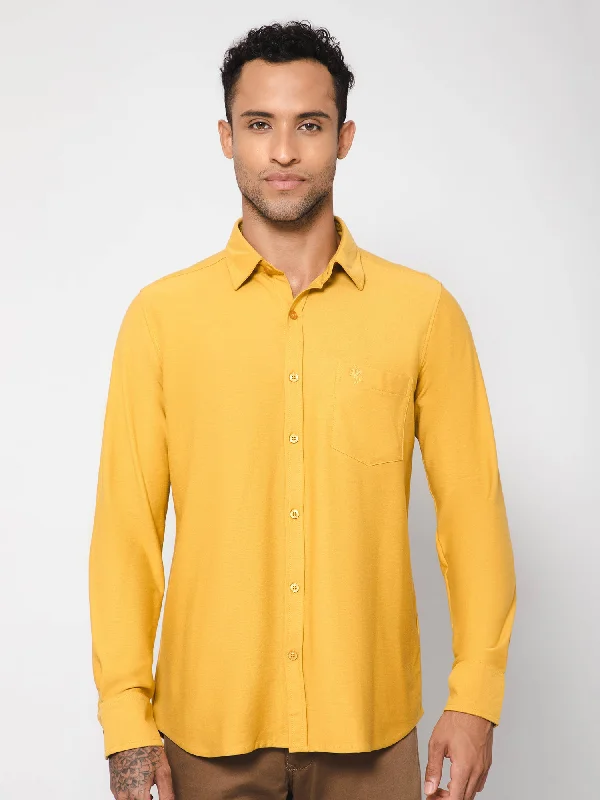 Men's Retro - Style Hawaiian Print Casual Shirts in Bold Patterns for a Tropical VacationMen's Mustard Casual Knit Self Textured Full Sleeve Shirt Men's Retro - Style Hawaiian Print Casual Shirts in Bold Patterns for a Tropical VacationMen's Mustard Casual Knit Self Textured Full Sleeve Shirt