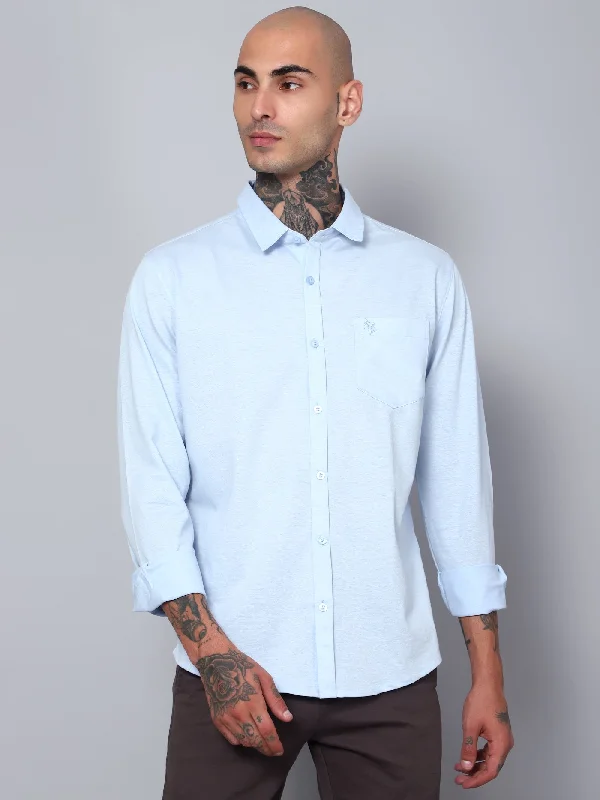 Men's Tailored Fit Checkered Casual Shirts in Multicolor for a Smart - Casual EnsembleMen's Light Blue Casual Knit Jersey Full Sleeve Shirt Men's Tailored Fit Checkered Casual Shirts in Multicolor for a Smart - Casual EnsembleMen's Light Blue Casual Knit Jersey Full Sleeve Shirt