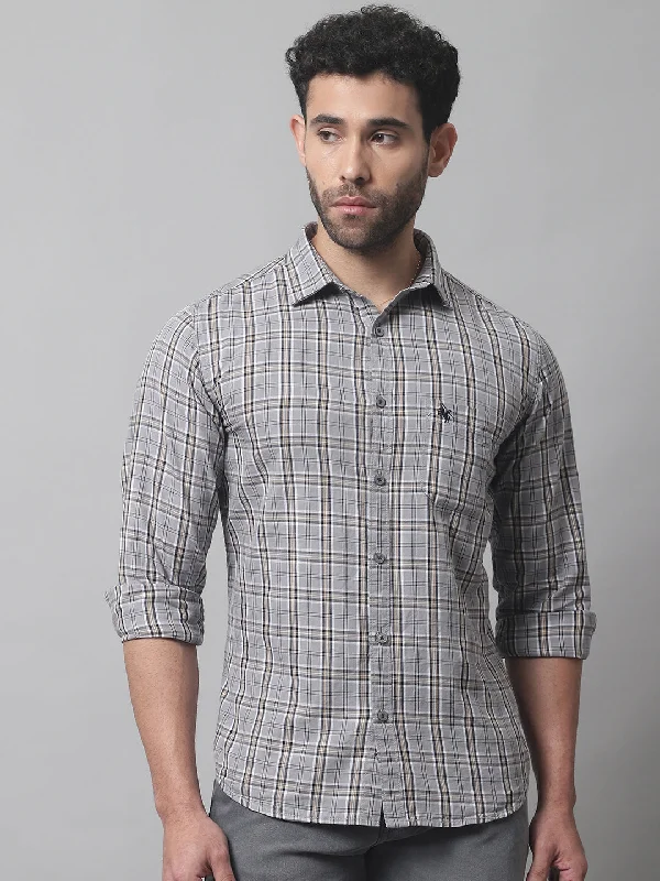 Men's Sustainable Recycled Material Casual Shirts for Eco - Conscious ConsumersMen's Grey Casual Medium Checks Full Sleeve Shirt Men's Sustainable Recycled Material Casual Shirts for Eco - Conscious ConsumersMen's Grey Casual Medium Checks Full Sleeve Shirt