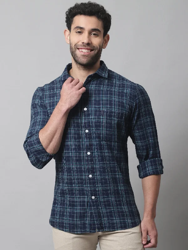 Men's Linen Blend Casual Shirts with Roll - Up Sleeves for a Summer Beach LookMen's Navy Blue Casual Big Checks Full Sleeve Shirt Men's Linen Blend Casual Shirts with Roll - Up Sleeves for a Summer Beach LookMen's Navy Blue Casual Big Checks Full Sleeve Shirt
