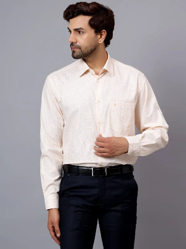 Men's Slim - Fit Printed Floral Casual Shirts in Pastel Colors for a Spring - Inspired VibeMen's Yellow Formal Small Checks Full Sleeve Shirt Men's Slim - Fit Printed Floral Casual Shirts in Pastel Colors for a Spring - Inspired VibeMen's Yellow Formal Small Checks Full Sleeve Shirt