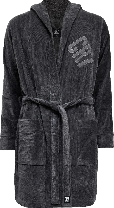 Men's robes with a detachable belt​CR7 Men's Bathrobe -100% Cotton [Grey]