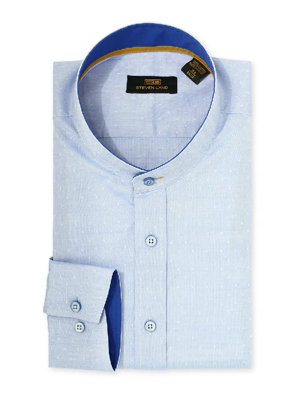 Men's Soft - Touch Modal Blend Dress Shirts in Mustard Yellow for a Bold Fashion StatementSteven Land | Banded Collar Stretch Textured Dress Shirt Men's Soft - Touch Modal Blend Dress Shirts in Mustard Yellow for a Bold Fashion StatementSteven Land | Banded Collar Stretch Textured Dress Shirt