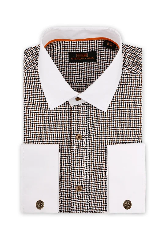 Men's Luxury Cashmere Blend Dress Shirts in Dark Brown for a High - End and Comfortable WearSteven Land | Executive Shirt | Brown Color Men's Luxury Cashmere Blend Dress Shirts in Dark Brown for a High - End and Comfortable WearSteven Land | Executive Shirt | Brown Color