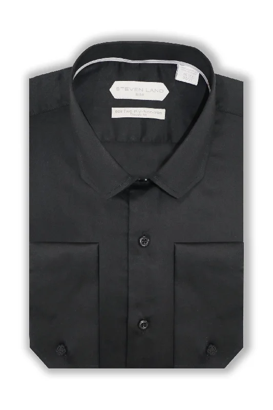 Plus Size Men's Patterned Dress Shirts in Subtle Checks for a Smart - Casual Office EnsembleSteven Land |Monaco | Mitered Dress shirt | DS267 | BLACK Plus Size Men's Patterned Dress Shirts in Subtle Checks for a Smart - Casual Office EnsembleSteven Land |Monaco | Mitered Dress shirt | DS267 | BLACK