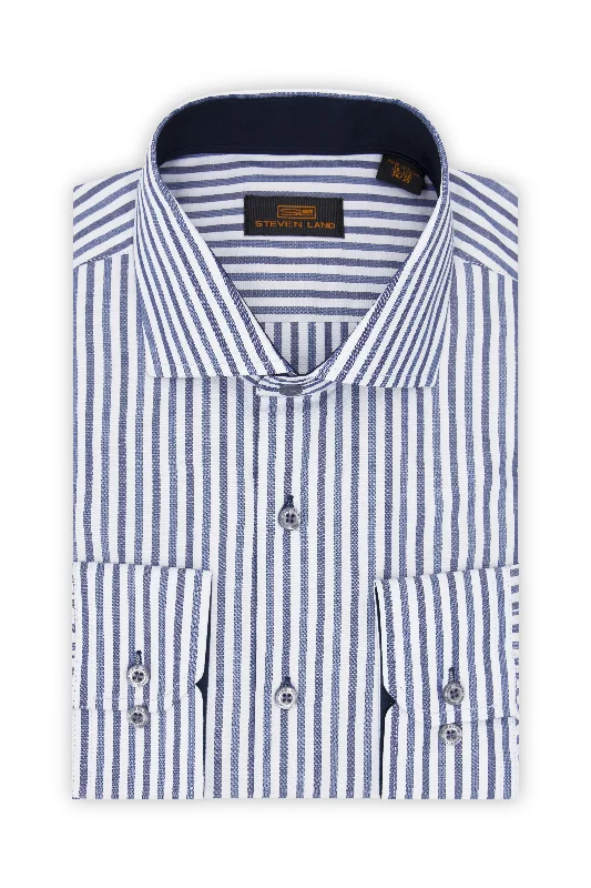 Plus Size Men's Wrinkle - Resistant Polyester Dress Shirts in Black for Easy Travel and MaintenanceSteven Land Dress Shirt | Glasgow | Spread Collar | 100% Cotton | Blue Plus Size Men's Wrinkle - Resistant Polyester Dress Shirts in Black for Easy Travel and MaintenanceSteven Land Dress Shirt | Glasgow | Spread Collar | 100% Cotton | Blue
