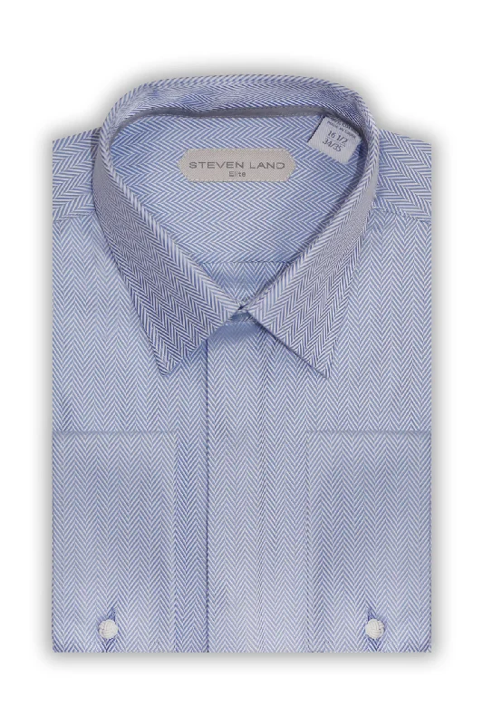 Men's Cotton Poplin Dress Shirts in Royal Blue with a Box Pleat at the Back for Added ComfortSteven Land |Maxwell| Dress shirt | DS305 | Light Blue Men's Cotton Poplin Dress Shirts in Royal Blue with a Box Pleat at the Back for Added ComfortSteven Land |Maxwell| Dress shirt | DS305 | Light Blue