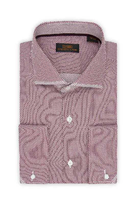 Men's Tailored Fit Linen Blend Dress Shirts in Beige for a Summer Wedding AttireSteven Land |Leon| Dress shirt | DS307 | BURGUNDY Men's Tailored Fit Linen Blend Dress Shirts in Beige for a Summer Wedding AttireSteven Land |Leon| Dress shirt | DS307 | BURGUNDY