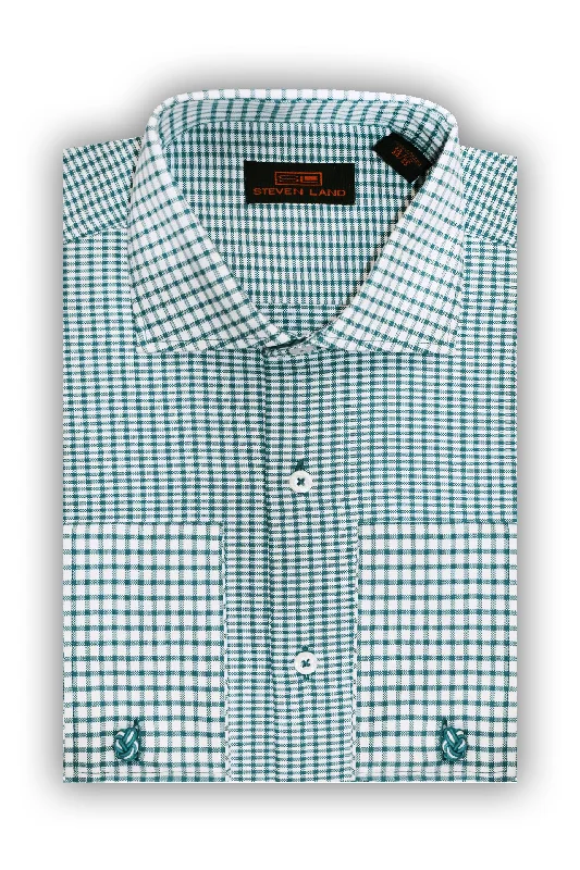 Men's Tailored Fit Linen Blend Dress Shirts in Beige for a Summer Wedding AttireSteven Land | Hawthorne | Dress shirt | DS314 | GREEN Men's Tailored Fit Linen Blend Dress Shirts in Beige for a Summer Wedding AttireSteven Land | Hawthorne | Dress shirt | DS314 | GREEN