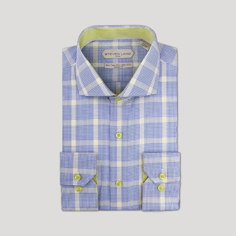 Plus Size Men's Italian - Made Silk Blend Dress Shirts in Navy Blue for a Sophisticated AppealSteven Land | Bal Harbor Shirt | Blue Plus Size Men's Italian - Made Silk Blend Dress Shirts in Navy Blue for a Sophisticated AppealSteven Land | Bal Harbor Shirt | Blue