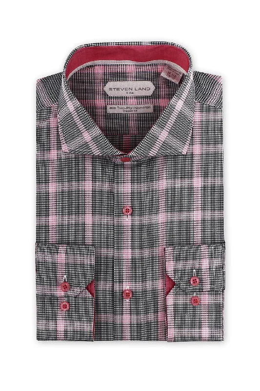 Slim Fit Men's Egyptian Cotton Dress Shirts in Crisp White for a Classic Business LookSteven Land | Bal Harbor Shirt | Pink Slim Fit Men's Egyptian Cotton Dress Shirts in Crisp White for a Classic Business LookSteven Land | Bal Harbor Shirt | Pink