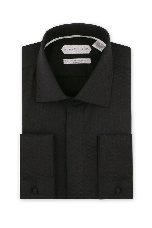 Men's Moisture - Wicking Dress Shirts in Charcoal for a Cool and Dry Feeling at WorkSteven Land | Ceremony Textured Shirt | Black Men's Moisture - Wicking Dress Shirts in Charcoal for a Cool and Dry Feeling at WorkSteven Land | Ceremony Textured Shirt | Black