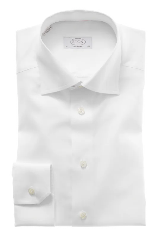 Men's Easy - Care Dress Shirts in Light Grey with a Self - Stripe Pattern for a Refined LookContemporary Fit Dress Shirt Men's Easy - Care Dress Shirts in Light Grey with a Self - Stripe Pattern for a Refined LookContemporary Fit Dress Shirt